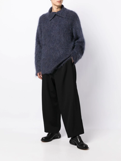 Shop Yohji Yamamoto Long-sleeve Turtleneck Mohair Jumper In Blue