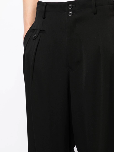 Shop Yohji Yamamoto Straight-leg Wool Pants In Black