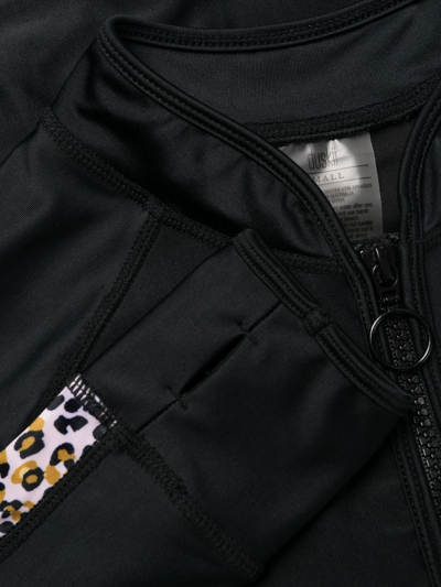 Shop Duskii Long-sleeve Leopard-print Surf Suit In Black
