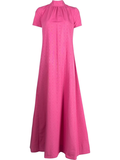 Shop Staud Bow-detail Maxi Dress In Rosa