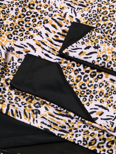 Duskii Leopard-print Beach Crop Top In Brown