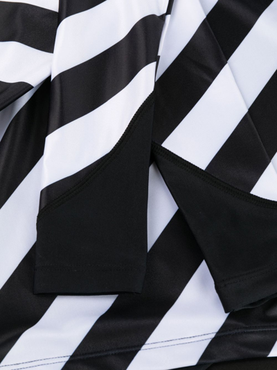 Duskii Striped Beach Crop Top In Black