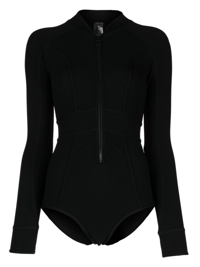 Shop Duskii Long-sleeve Surf Suit In Black