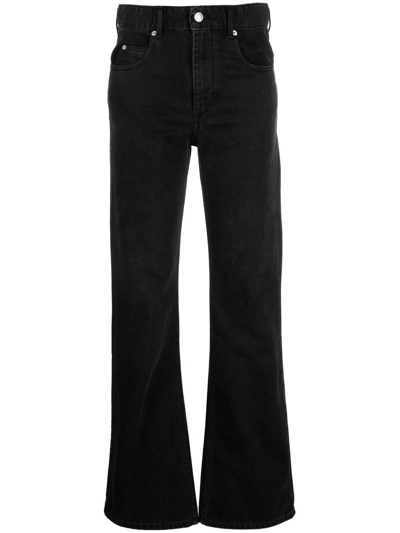 Shop Isabel Marant Étoile High-rise Flared Jeans In Schwarz