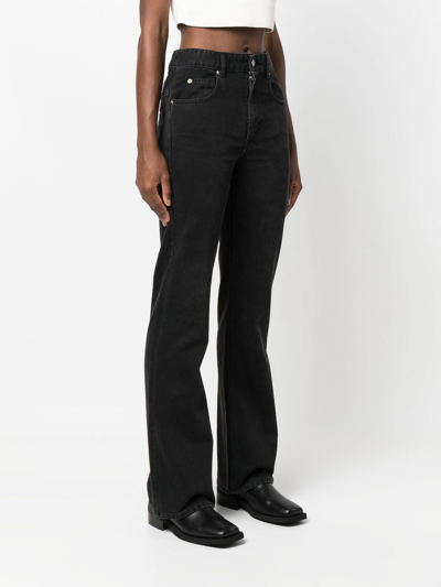 Shop Isabel Marant Étoile High-rise Flared Jeans In Schwarz