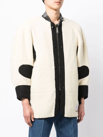 Miharayasuhiro Logo-patch Fleece Jacket In Weiss