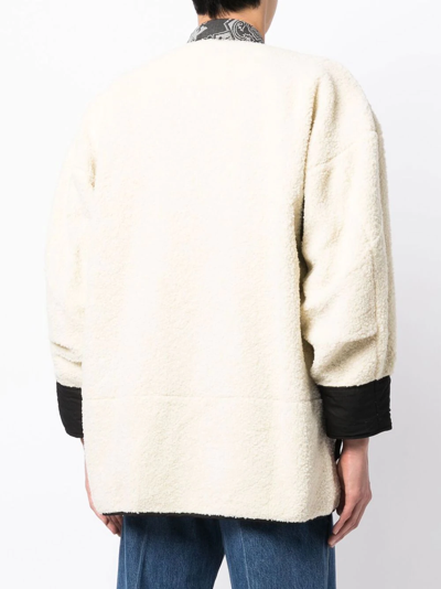 Miharayasuhiro Logo-patch Fleece Jacket In Weiss