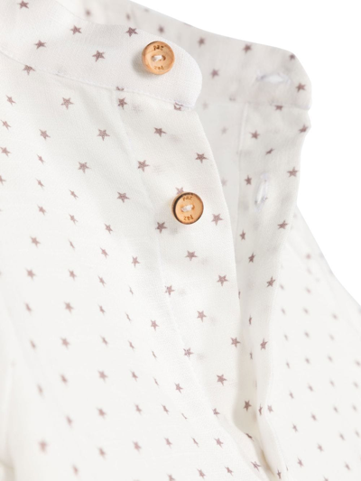 Shop Paz Rodriguez Star-print Long-sleeve Shirt In Weiss