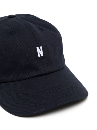 Norse Projects Logo-embroidered Cotton-twill Cap In Blue