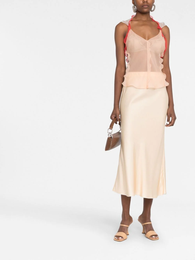 Fendi Draped Sheer Tank Top In Rosa