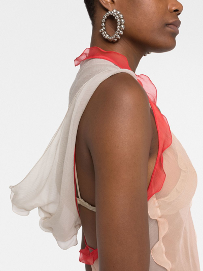 Fendi Draped Sheer Tank Top In Rosa