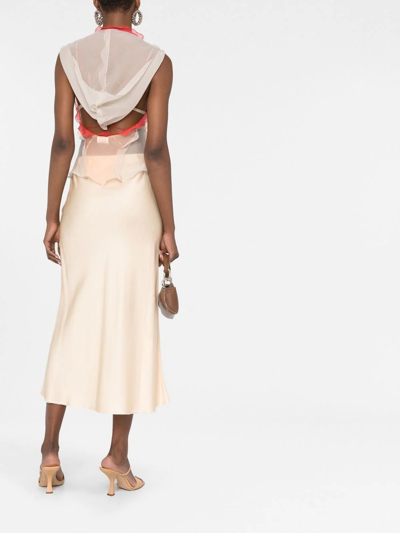 Fendi Draped Sheer Tank Top In Rosa