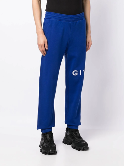 Givenchy Logo-print Track Pants In Blue
