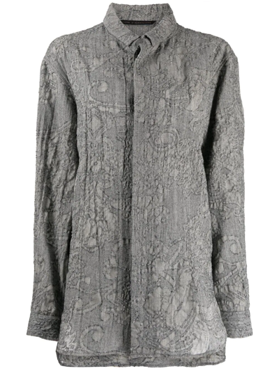 Shop Forme D'expression Textured Patterned Jacquard Shirt In Grau