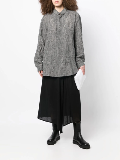 Forme D'expression Textured Patterned Jacquard Shirt In Grau