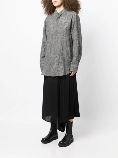 Forme D'expression Textured Patterned Jacquard Shirt In Grau