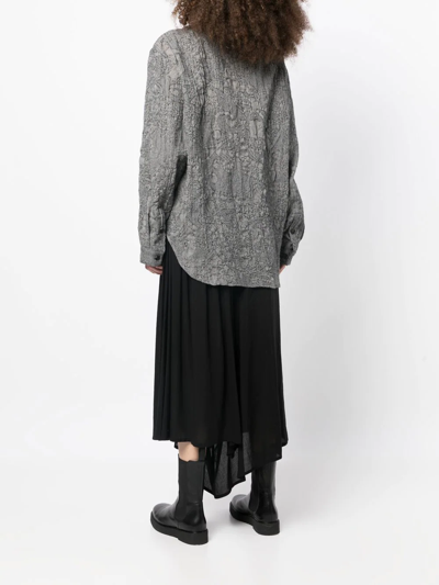 Forme D'expression Textured Patterned Jacquard Shirt In Grau