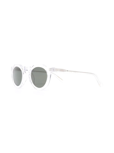 Lesca Pica Round-frame Sunglasses In Weiss