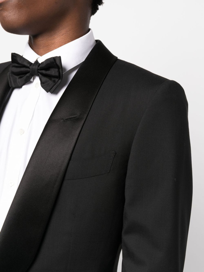 Shop Tom Ford Silk-trim Single-breasted Suit In Schwarz