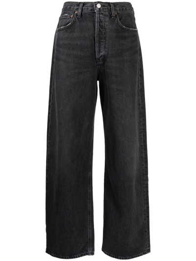 Shop Agolde Wide-leg Jeans In Schwarz