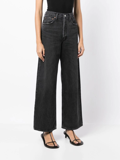 Shop Agolde Wide-leg Jeans In Schwarz