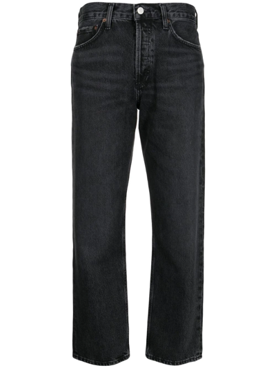 Shop Agolde Straight-leg Cropped Jeans In Schwarz