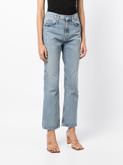 Shop Agolde High-rise Bootcut Jeans In Blau