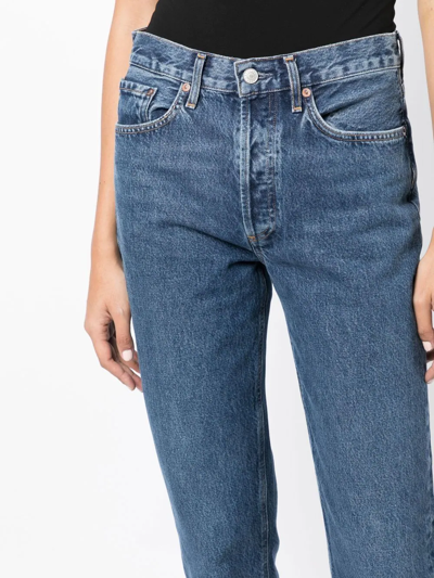 Shop Agolde Lana Straight-leg Denim Jeans In Blau