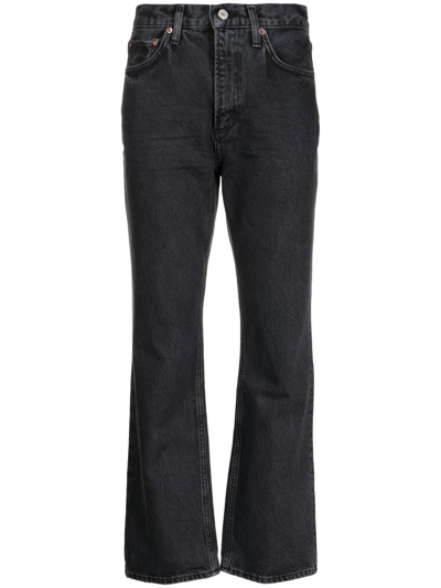 Agolde Nico Stretch High Rise Slim Fit Jeans In Schwarz