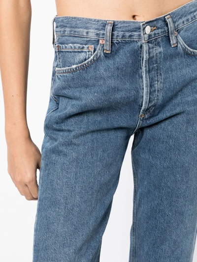 Shop Agolde Straight-leg Cropped Jeans In Blue