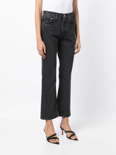 Agolde Nico Stretch High Rise Slim Fit Jeans In Schwarz