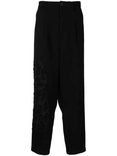 Shop Yohji Yamamoto Panelled High-waisted Trousers In Schwarz