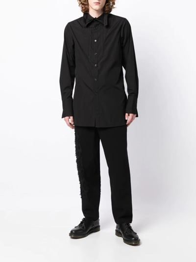 Shop Yohji Yamamoto Panelled High-waisted Trousers In Schwarz