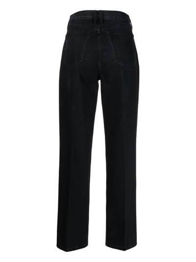 Shop Frame High-rise Cropped Jeans In Schwarz
