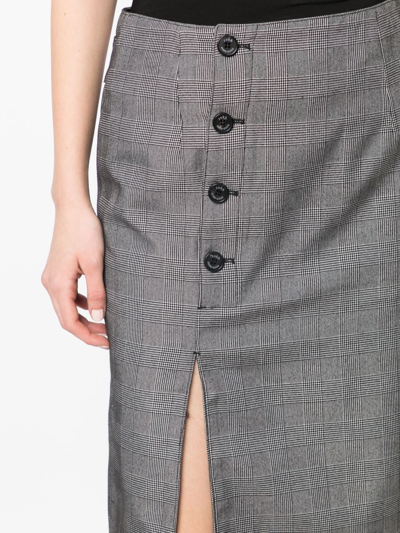 Shop Rokh Button-front Midi Skirt In Grau