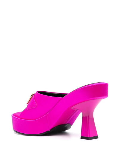 Shop Versace Medusa Biggie 110mm Slip-on Sandals In Rosa