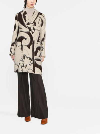 Shop Etro Double-breasted Coat In Nude