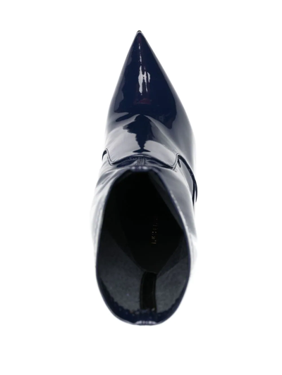Le Silla Eva Vinyl 120mm Ankle Boots In Blau