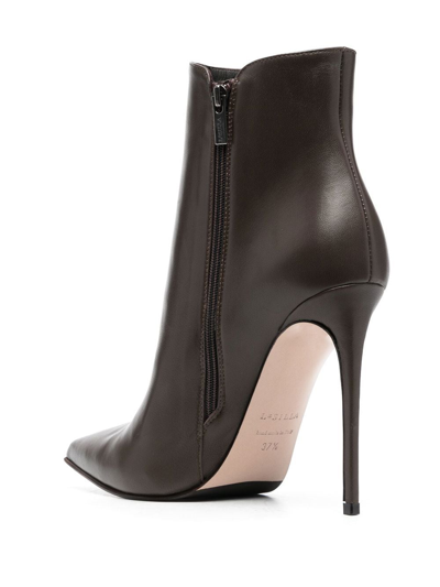 Shop Le Silla Eva Leather 125mm Ankle Boots In Braun