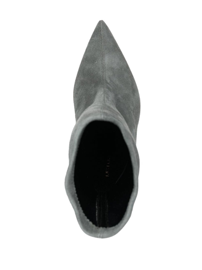 Shop Le Silla Eva 100mm Suede Ankle Boots In Grau