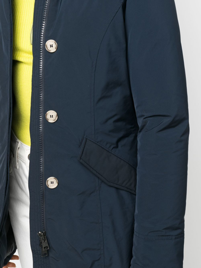 Shop Woolrich Hooded Padded Coat In Blau
