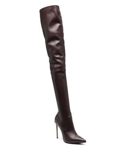 Le Silla Eva 115mm Thigh-high Boots In Braun