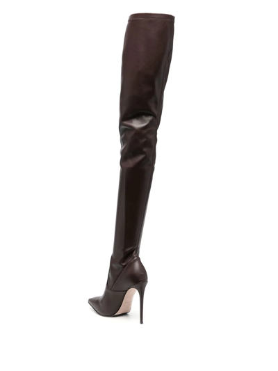 Shop Le Silla Eva 115mm Thigh-high Boots In Braun