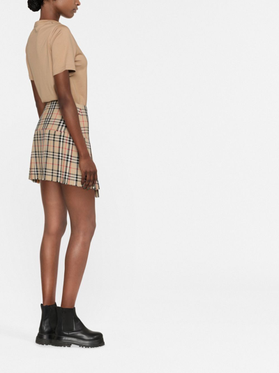 Burberry Beige T-shirt With Logo Print On Front In Cotton Woman In Braun