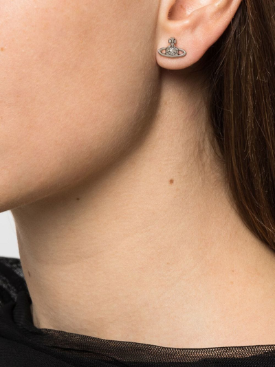 Shop Vivienne Westwood Nano Solitaire Stud Earrings In Silber
