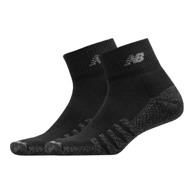 Shop New Balance Unisex Coolmax Quarter Socks 2 Pack In Black