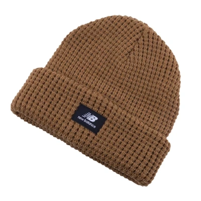 Shop New Balance Unisex Waffle Knit Cuffed Beanie In Brown