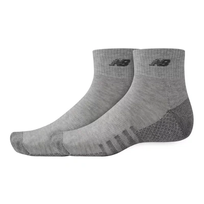 Shop New Balance Unisex Coolmax Quarter Socks 2 Pack In Grey