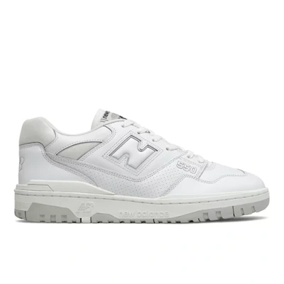 New Balance 550 Perforated Leather Sneakers In White