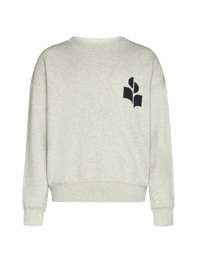 Shop Isabel Marant Logo Detailed Crewneck Sweatshirt In Grey